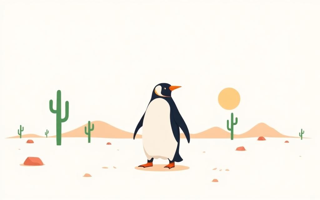 Ilustración del creativo Techthought Daniela Pingüinos: Talento en el lugar correcto · employer branding